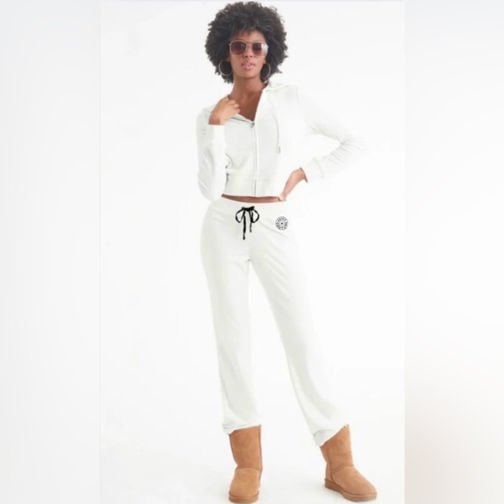 Juicy Couture White Del Rey Pants With Circle Star Logo
